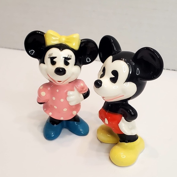 Vintage Disney Porcelain Figurines, Mickey and Minnie Statues - Picture 3 of 11